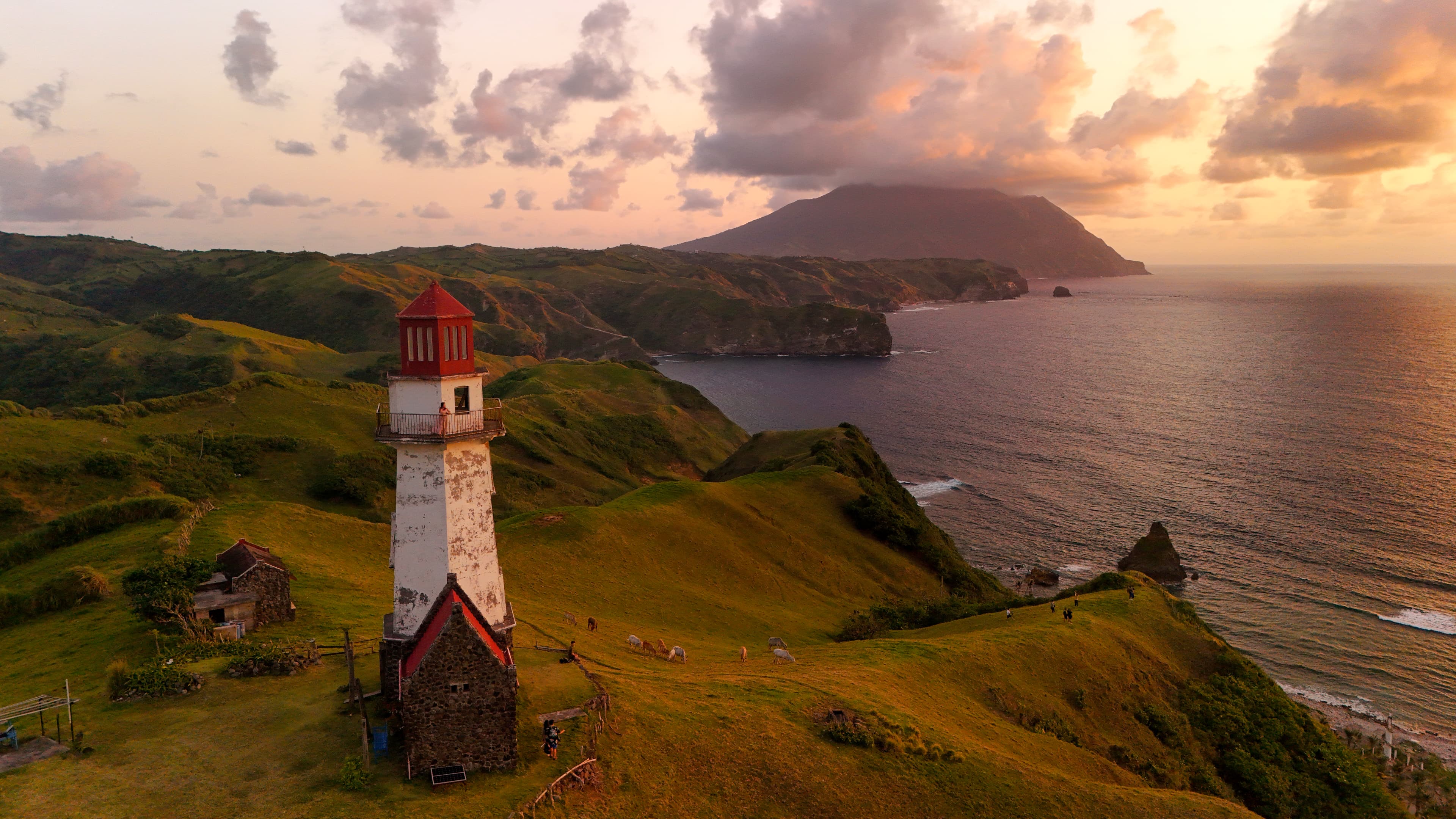 Tayid Lighthouse overlooking Batanes at sunset